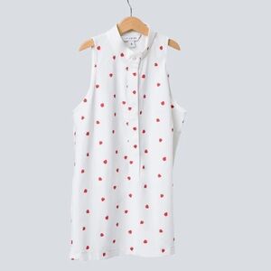 Jayebird White Sleeveless Top with Red Strawberries | S